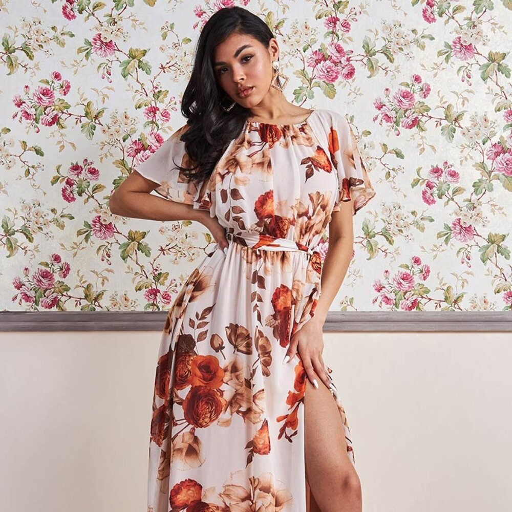 GODDIVA wrap Maxi Dress